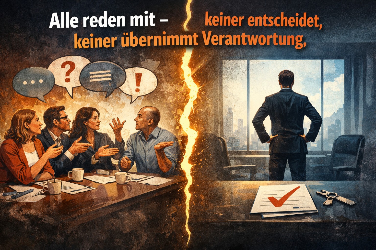 Diskussion und Entscheidung im Büro