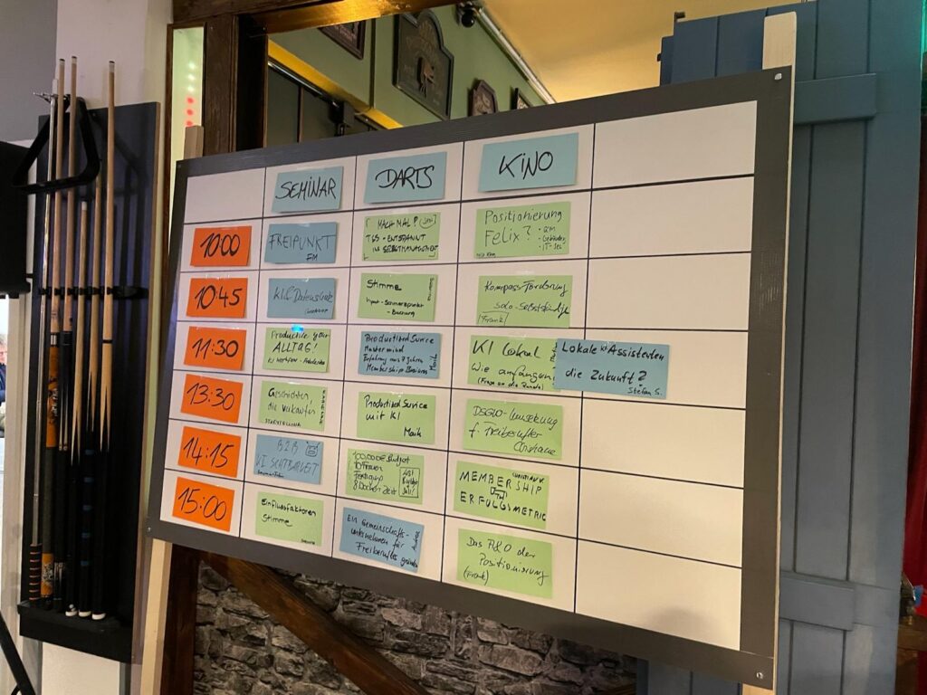 Agenda eines Barcamps